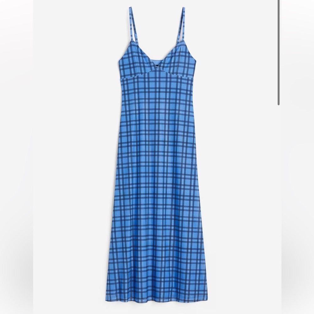 SOLD OUT H&M BLUE CHECK MESH SLIP DRESS